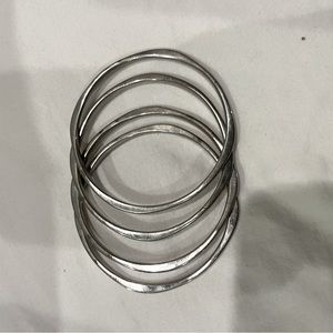 Stacked silver bracelet set